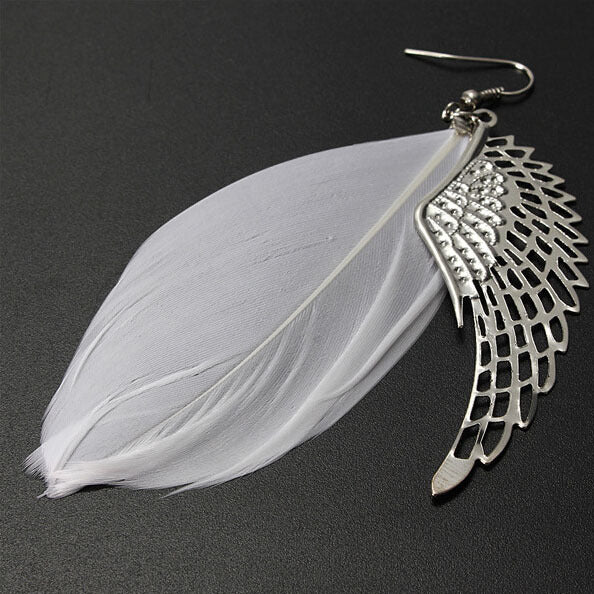 Lovely Angel Wing Feather Earrings