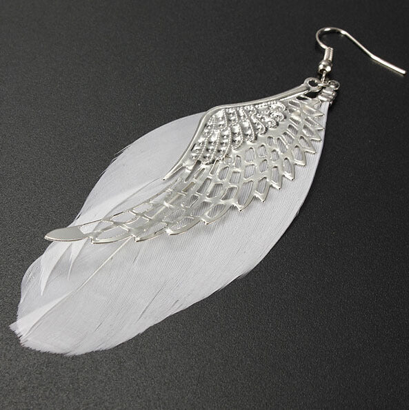 Lovely Angel Wing Feather Earrings