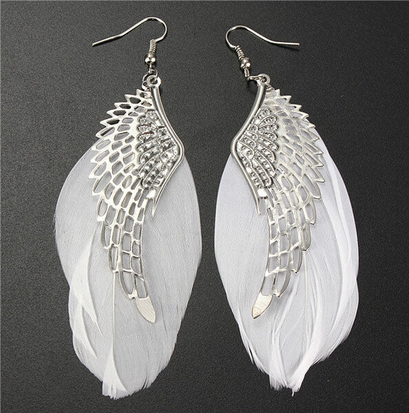 Lovely Angel Wing Feather Earrings