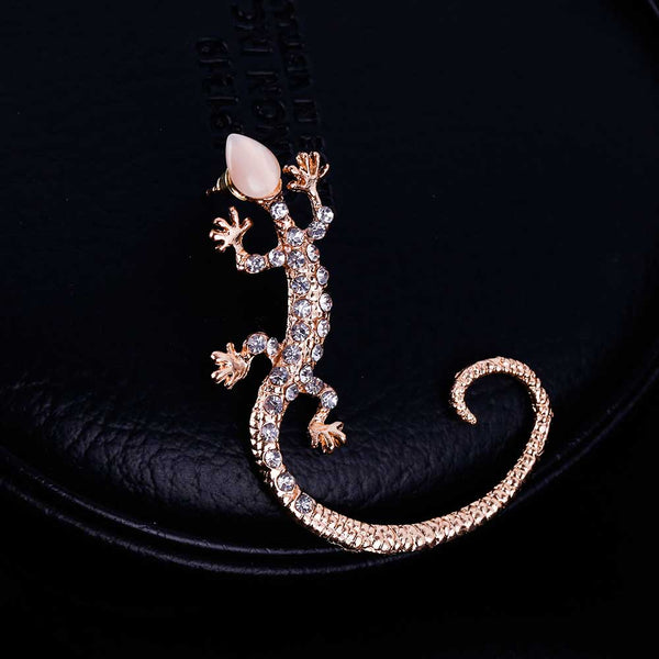 Lizard Rhinestone Cuff Earrings