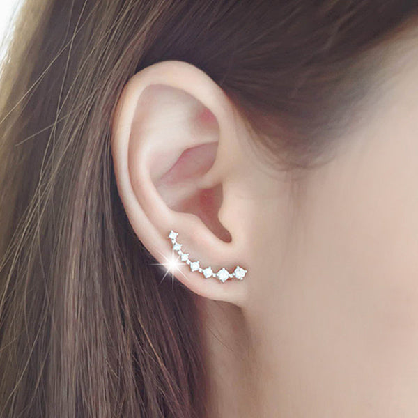 Sky Star Crystal Clip Earrings