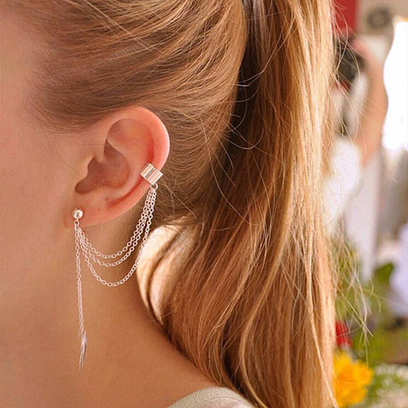 Earrings India Fancy Dress ClipOn Gold Ear Hangings 2 inch