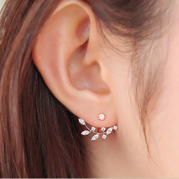 Hot Crystal Leaf Earrings