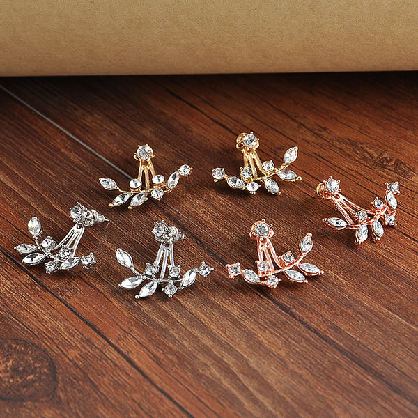 Hot Crystal Leaf Earrings