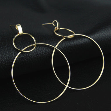 Personality Geometric Round Earrings