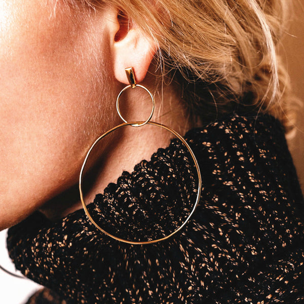 Personality Geometric Round Earrings