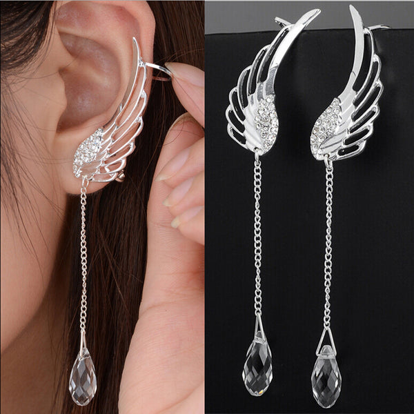 Silver Plated Angel Wing Earrings