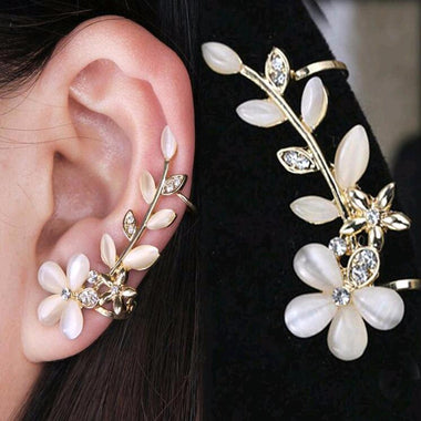 Flower  Rhinestone Ear Cuff Clip