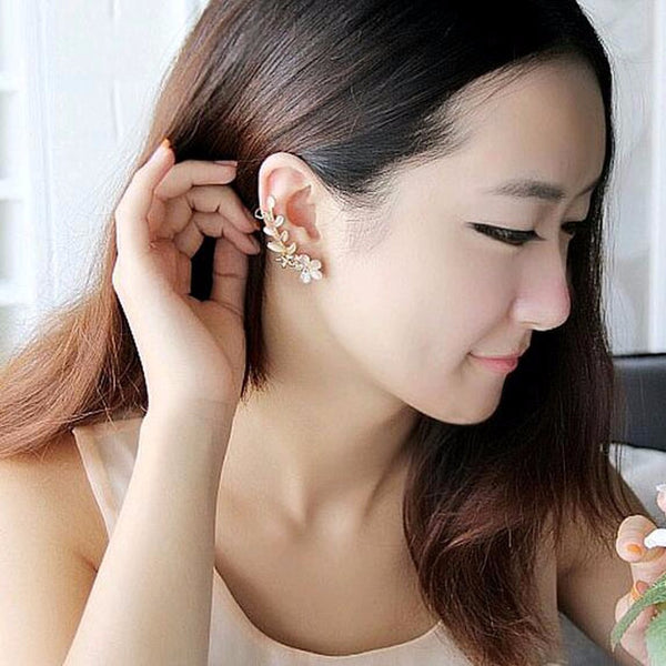 Flower  Rhinestone Ear Cuff Clip