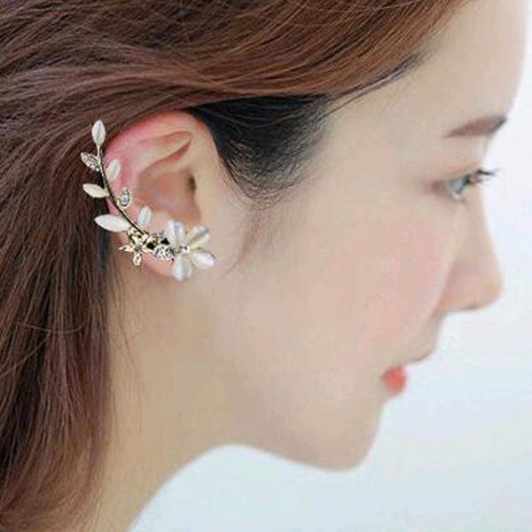 Flower  Rhinestone Ear Cuff Clip