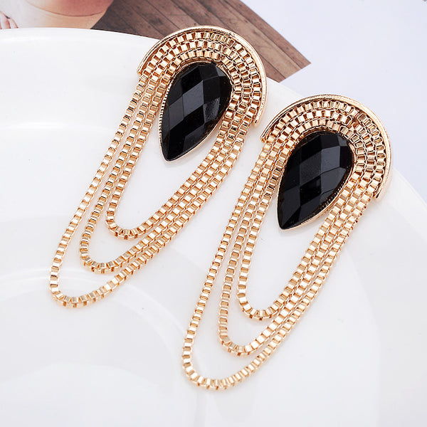 Chunky Waterdrop Tassel Earrings